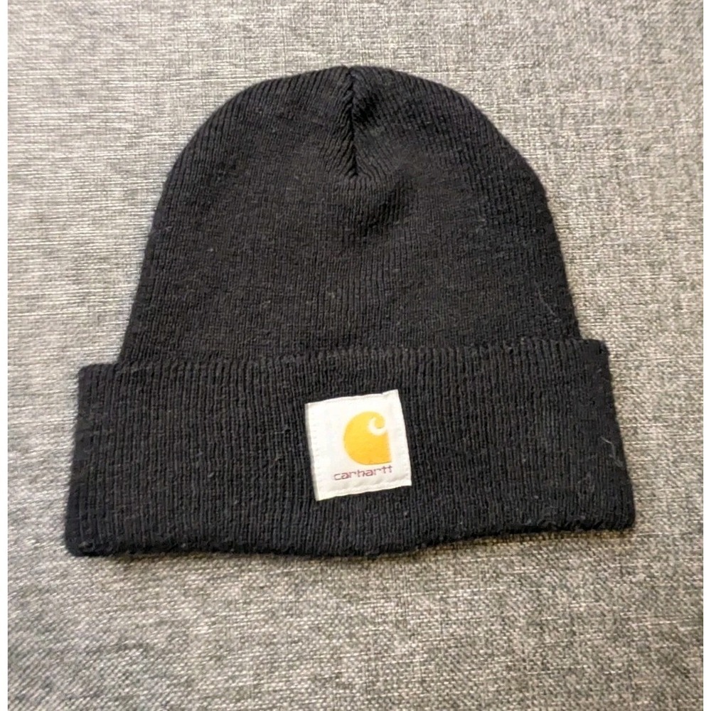 Carhartt Acrylic Black Work Wear Beanie Hat Adult One Size Cap